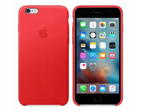 Кожен твърд гръб оригинален MKXG2BZ OFFICIAL Apple Leather Case за Apple Iphone 6 Plus 5.5 / Apple Iphone 6s 4.7 червен